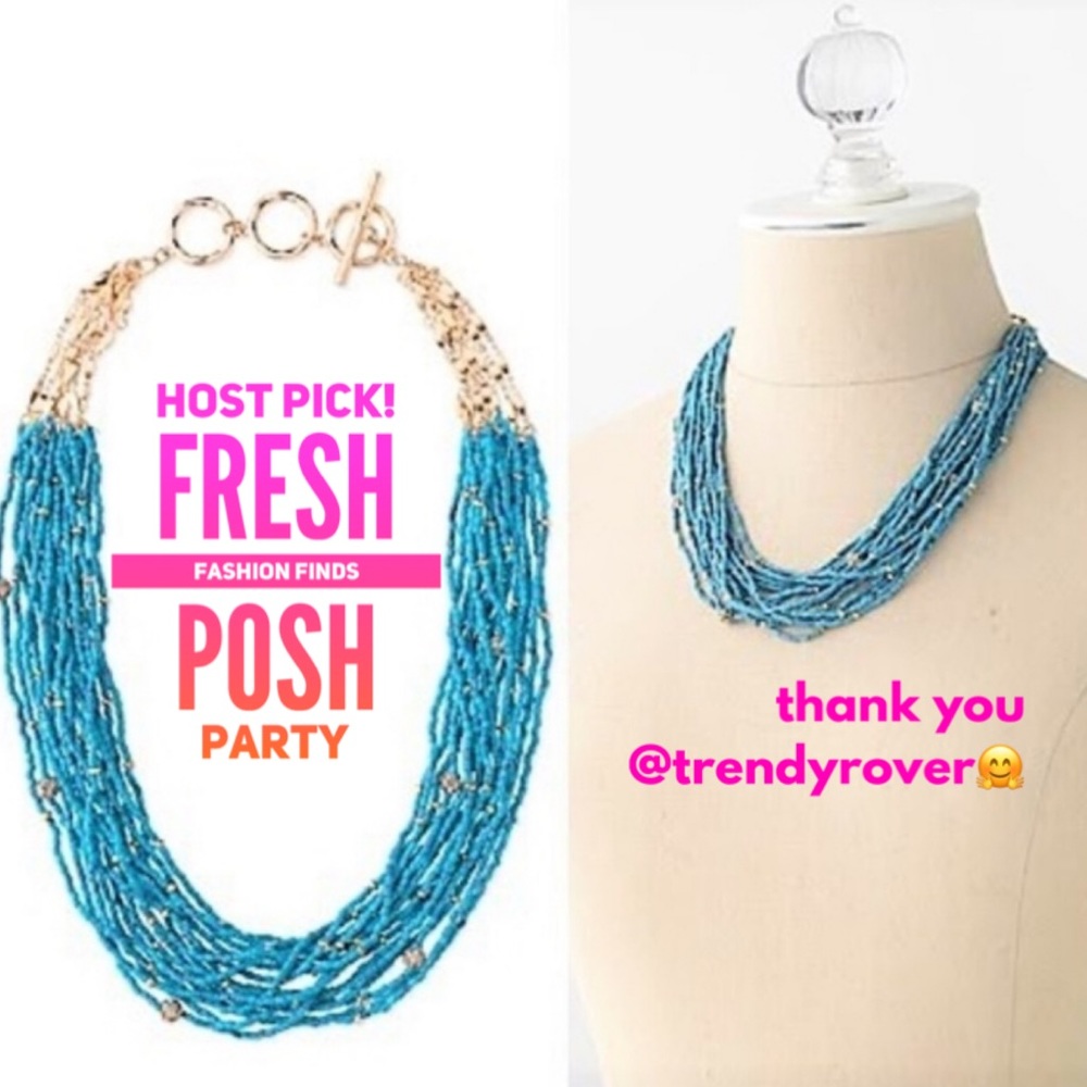 Stella & Dot | Turquoise & Gold Retired Calliah Statement Necklace Toggl…